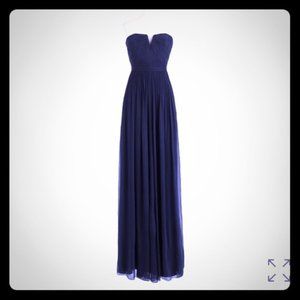 JCrew Silk Chiffon Nadia Gown $365 Dark Cove blue